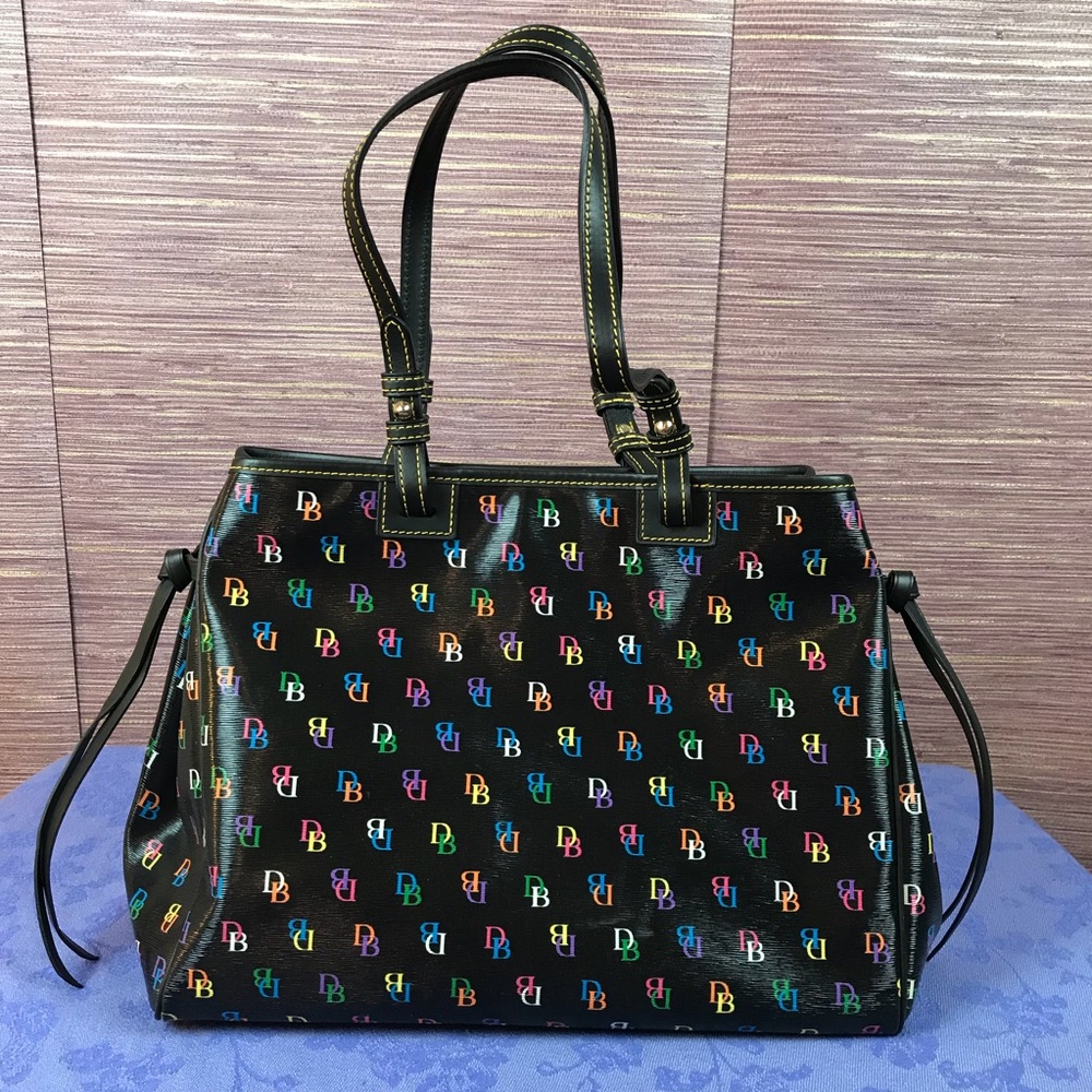 Dooney & Bourke Black Rainbow Logo Tote